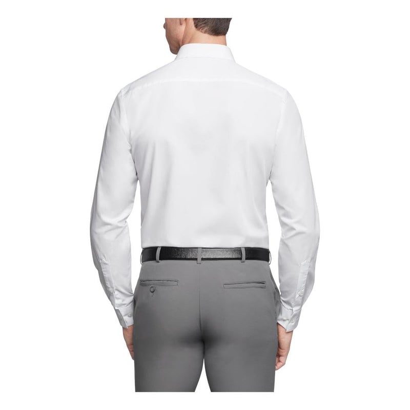 Van Heusen Men's Regular Fit Poplin Spread Collar Dress Shirt, White, 16.5 34-35 - Image 2
